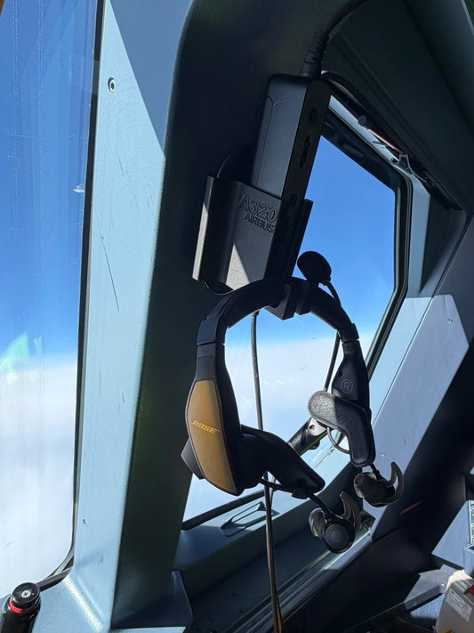 Bose ProFlight A320 headset mount shown from an alternate angle